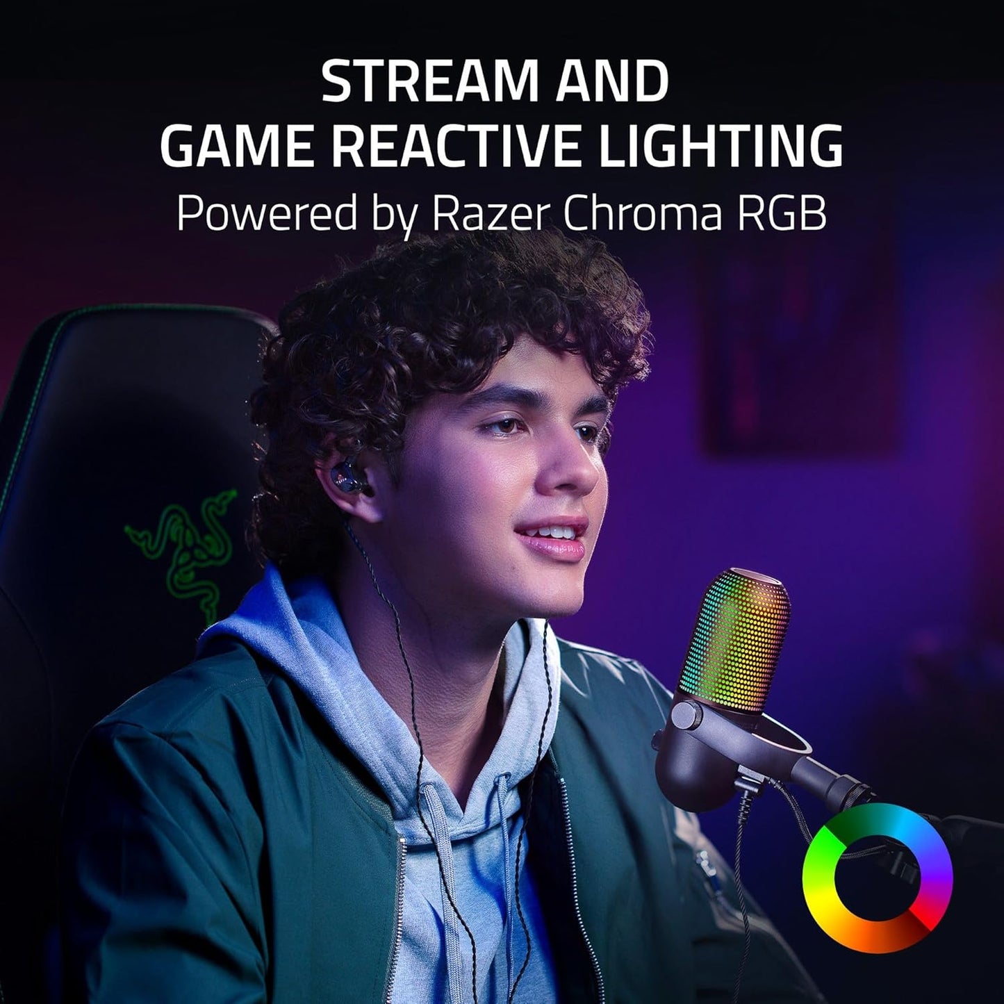 Razer RZ19-05060100-R3U1 Seiren V3 Chroma RGB Streaming Microphone