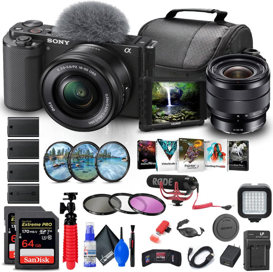 Sony ILCZV-E10L/B ZV-E10 Vlogging Mirrorless Camera Bundle - Renewed