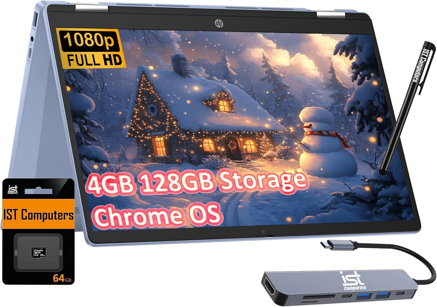 HP HP Chromebook X360 14b 2-in-1 Laptop Bundle