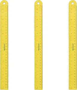 Westcott 16264 Magnetic Flexible Rulers 12 Inch 3-Pack Yellow