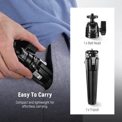 Neewer TP29 Mini Table Tripod: 360° Ball Head, Portable Camera Stand