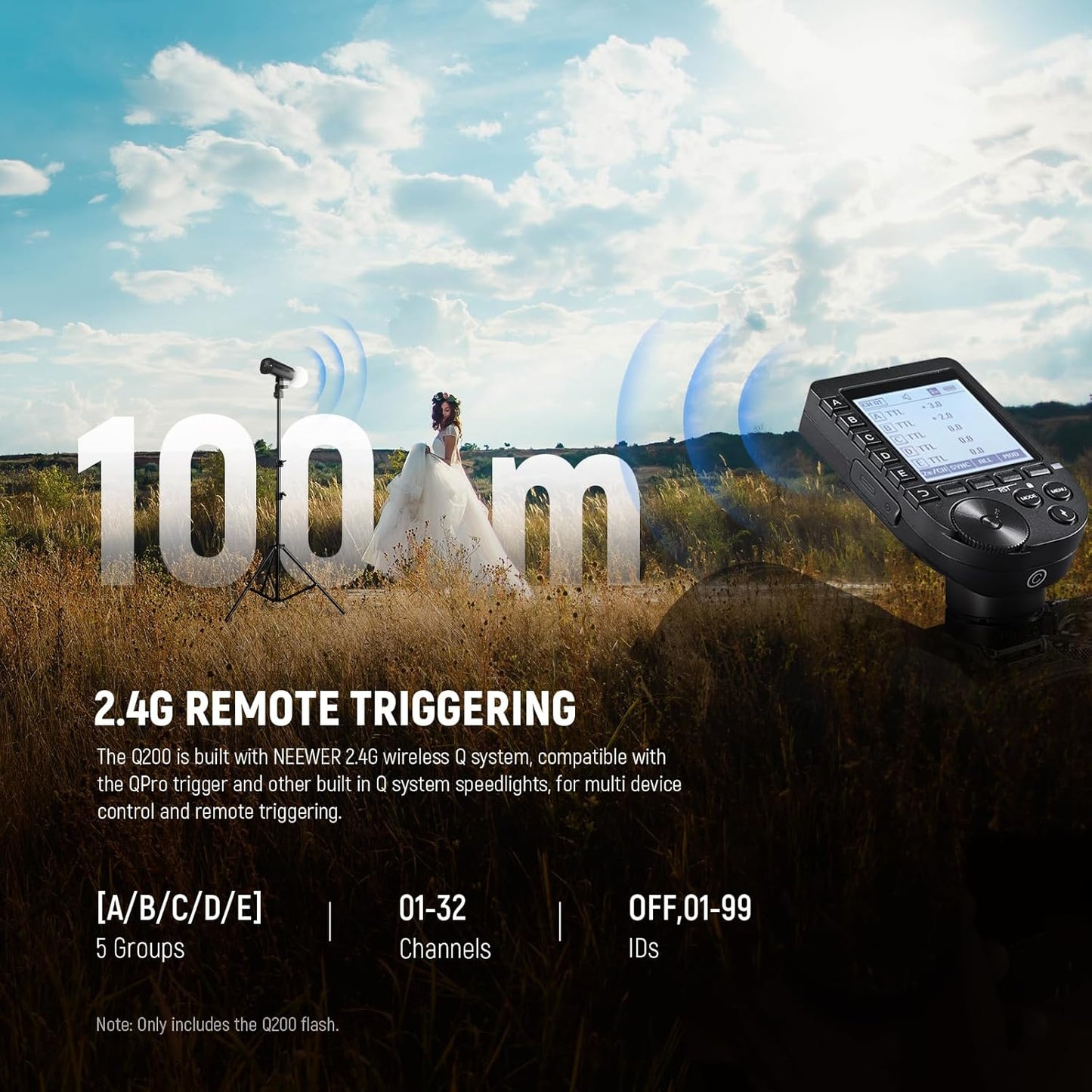 Neewer Q200 200Ws Outdoor Flash Strobe - Battery Powered Monolight