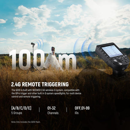 Neewer Q200 200Ws Outdoor Flash Strobe - Battery Powered Monolight