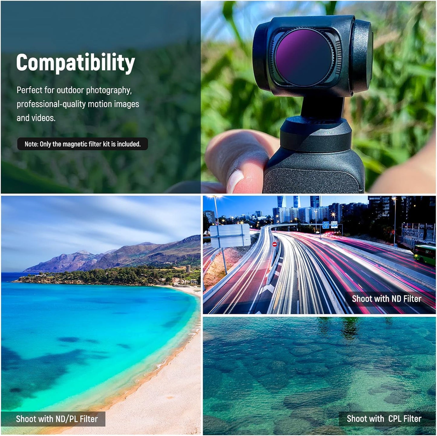 Neewer 10096091 DJI Osmo Pocket Magnetic Filter Kit
