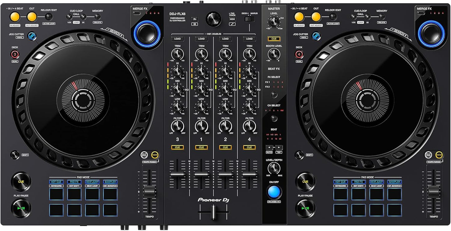 Pioneer DJ DDJ-FLX6PDJ 4-Deck Rekordbox Serato Controller