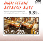 AOC C27G4ZH 27-Inch Curved Gaming Monitor - 280Hz, 0.3ms, FHD