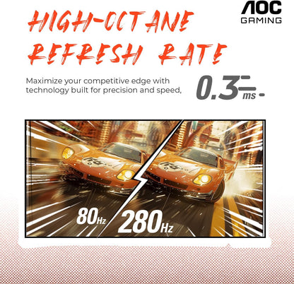 AOC C27G4ZH 27-Inch Curved Gaming Monitor - 280Hz, 0.3ms, FHD