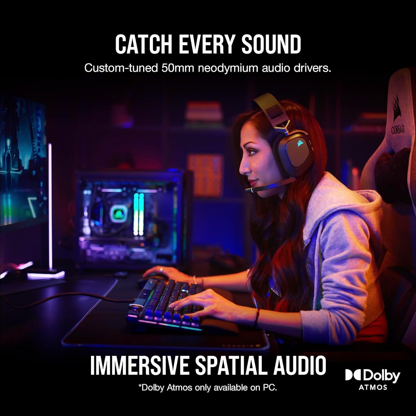 Corsair CA-9011235-NA HS80 RGB Wireless Gaming Headset