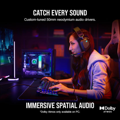 Corsair CA-9011235-NA HS80 RGB Wireless Gaming Headset