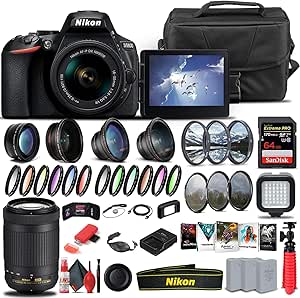 Nikon 1576 D5600 DSLR 18-55mm Lens Bundle Renewed