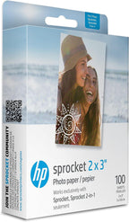 HP HPIZ2X3100 Sprocket 2x3 Sticky Back Photo Paper 100 Sheets