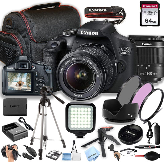 Canon 2000D / Rebel T7 DSLR Camera Bundle Renewed