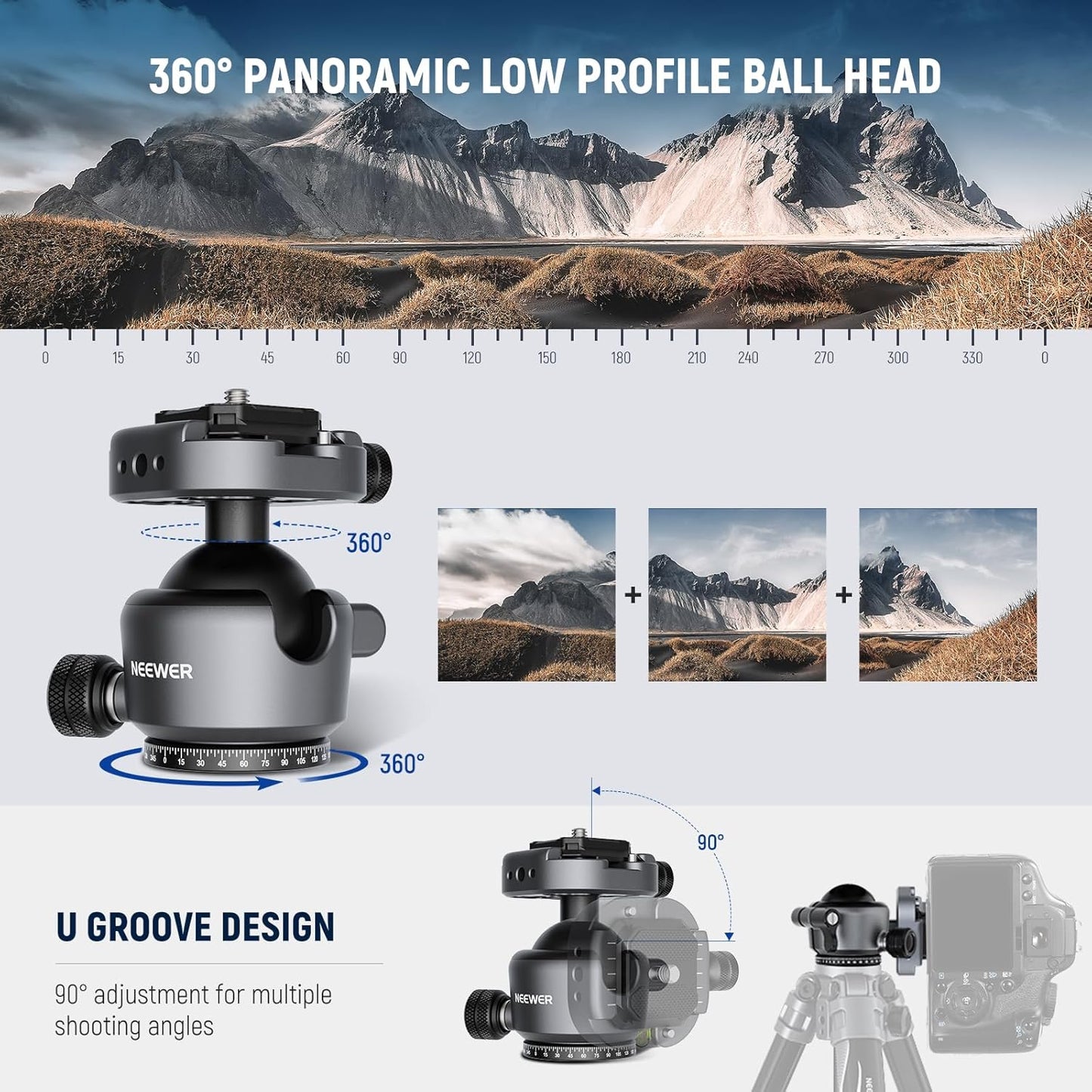 Neewer 10104308 GM41 Low Profile Ball Head