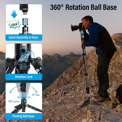 Sirui P-325FL-AM Carbon Fiber Camera Monopod with Feet
