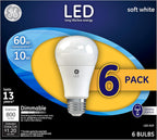 GE 99215 LED A19 60W Soft White 6-Pack