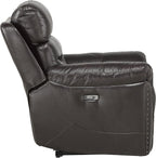Lexicon Lazarus Leather Power Reclining Loveseat Console