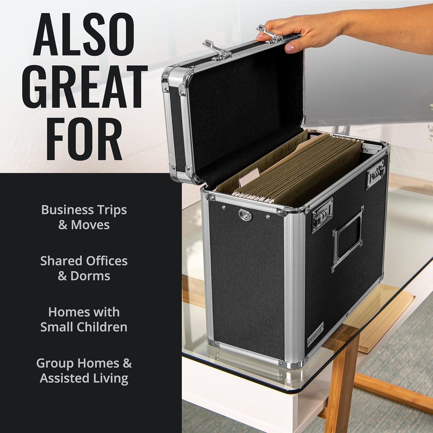 Vaultz VZ01187 Locking File Organizer Box Letter Size