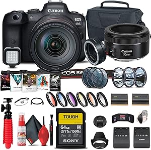 Canon 4082C012 EOS R6 Mirrorless Camera - 24-105mm Lens Kit - Renewed