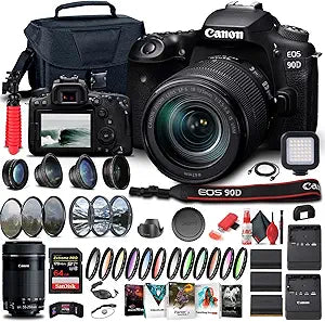 Canon 3616C016 EOS 90D DSLR 18-135mm Lens Bundle Renewed