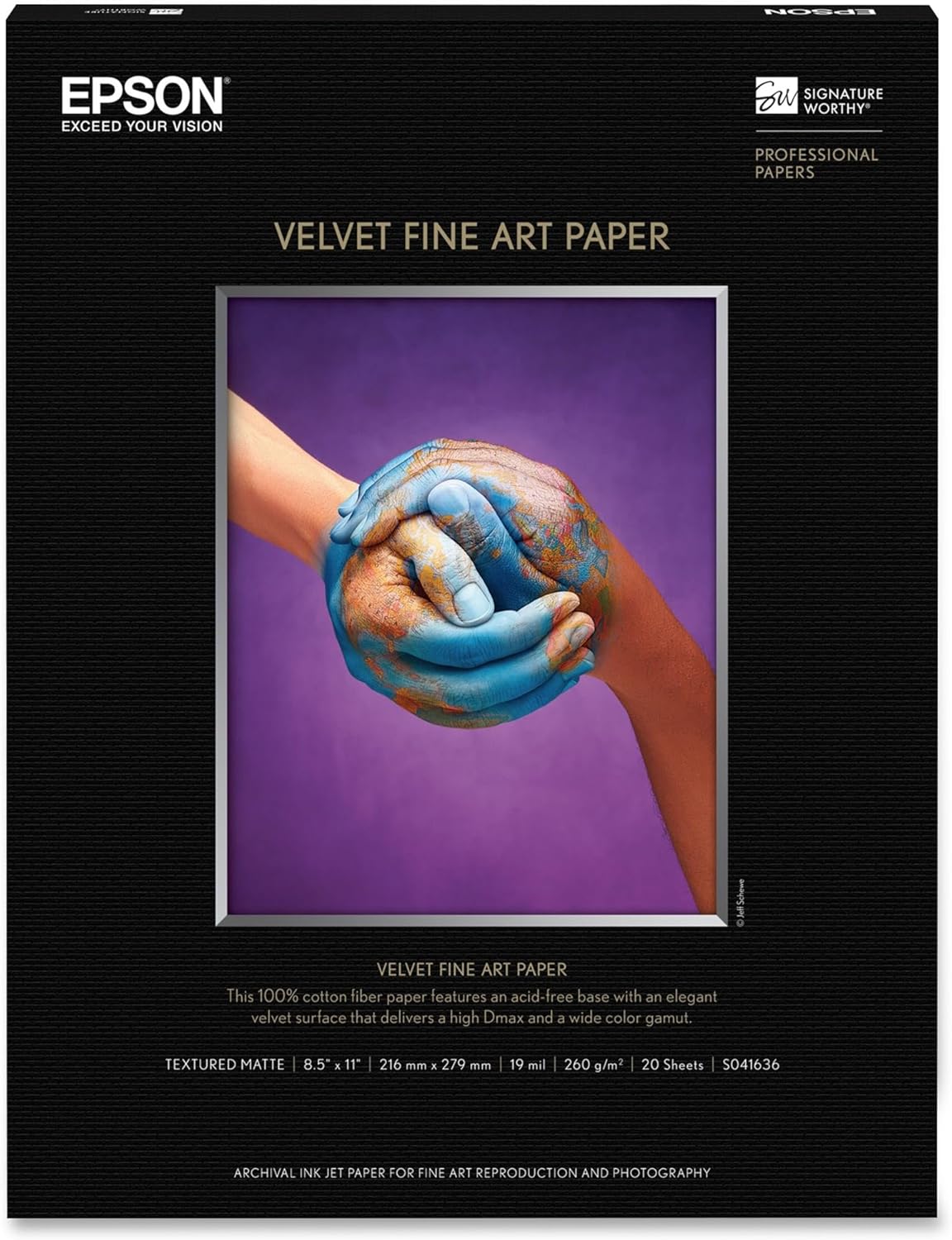Epson S041636 Velvet Fine Art Paper 8.5x11 Matte