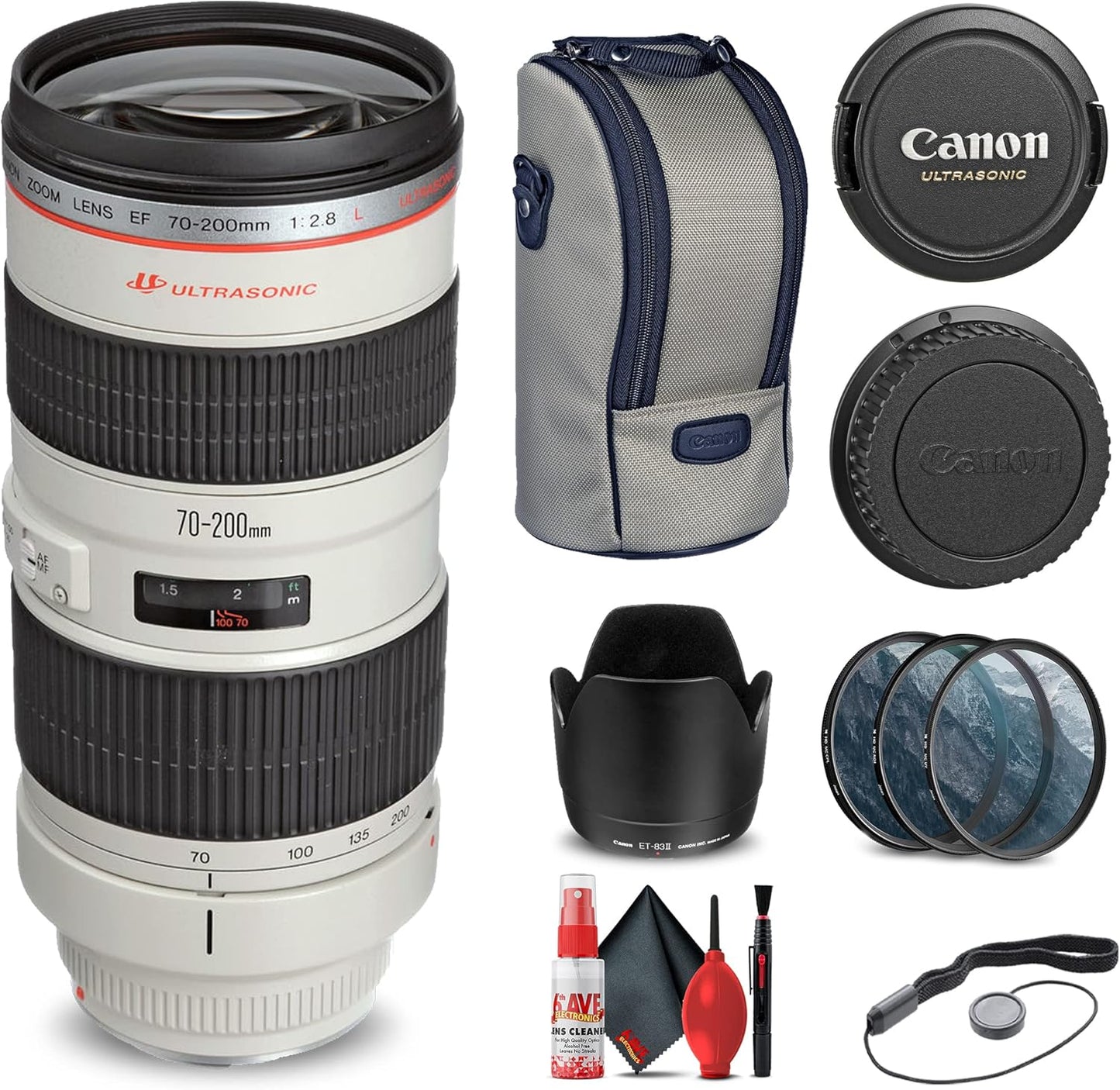 Canon 2569A004 EF 70-200mm f/2.8L USM Lens Renewed Kit