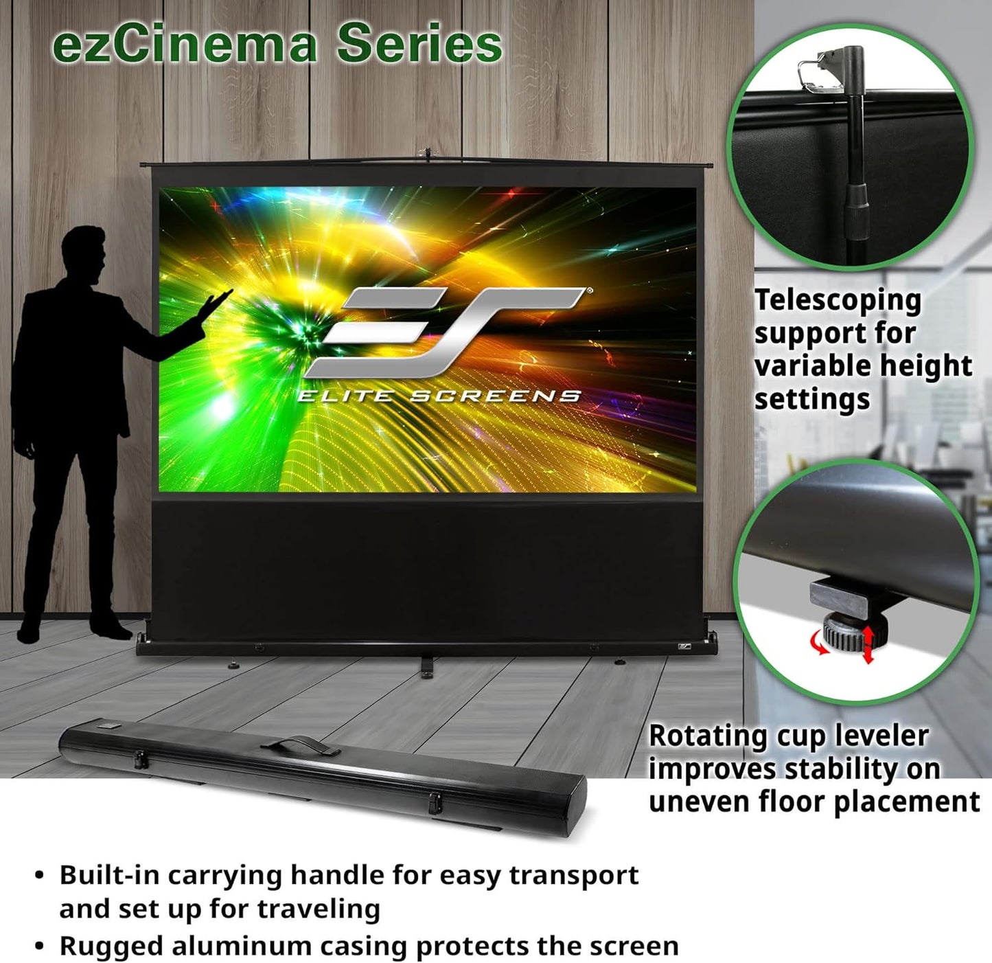 Elite Screens F135NWH ezCinema 135" Portable Projector Screen