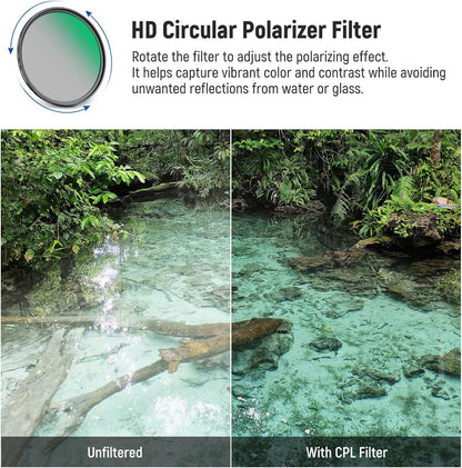 Neewer 55mm CPL UV Filter Kit HD Optical Glass