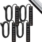 GE DFTQ-R188 6-Outlet Surge Protector 15Ft 4-Pack
