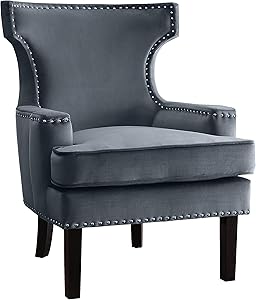 Lexicon S181190GY-1 Orsina Gray Velvet Accent Chair
