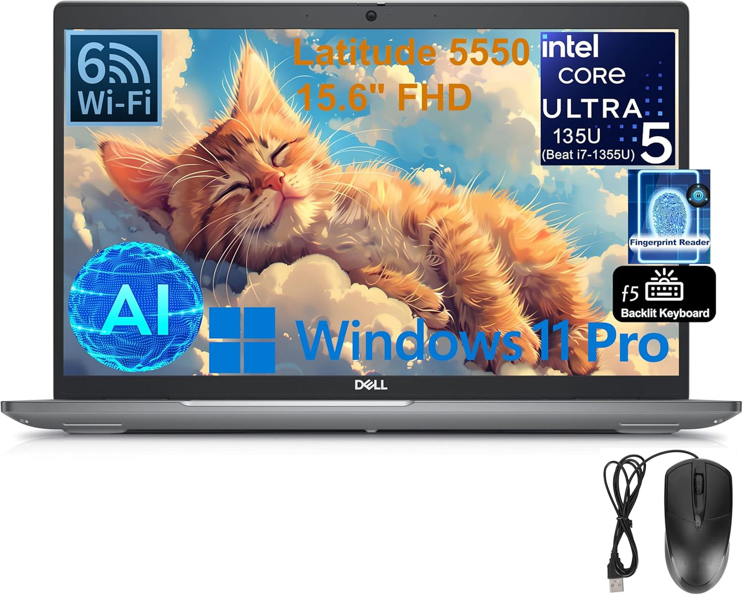 Dell Latitude 5550 15.6" Business AI Laptop - Intel Ultra 5