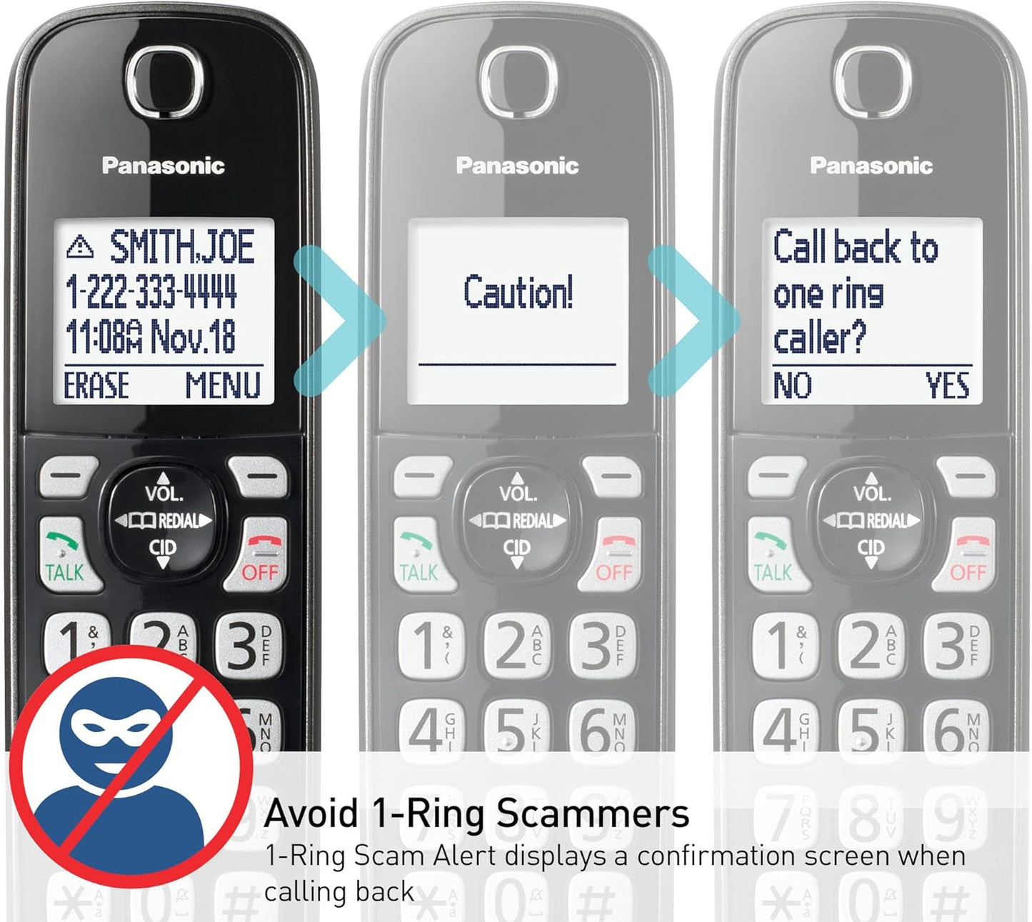 Panasonic KX-TGD832M Cordless Phone Answering Machine 2-Handset Metallic Black