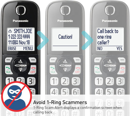 Panasonic KX-TGD832M Cordless Phone Answering Machine 2-Handset Metallic Black