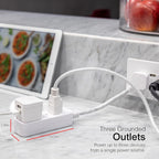 GE 45190 3-Outlet Power Strip 6-Inch Braided Cord