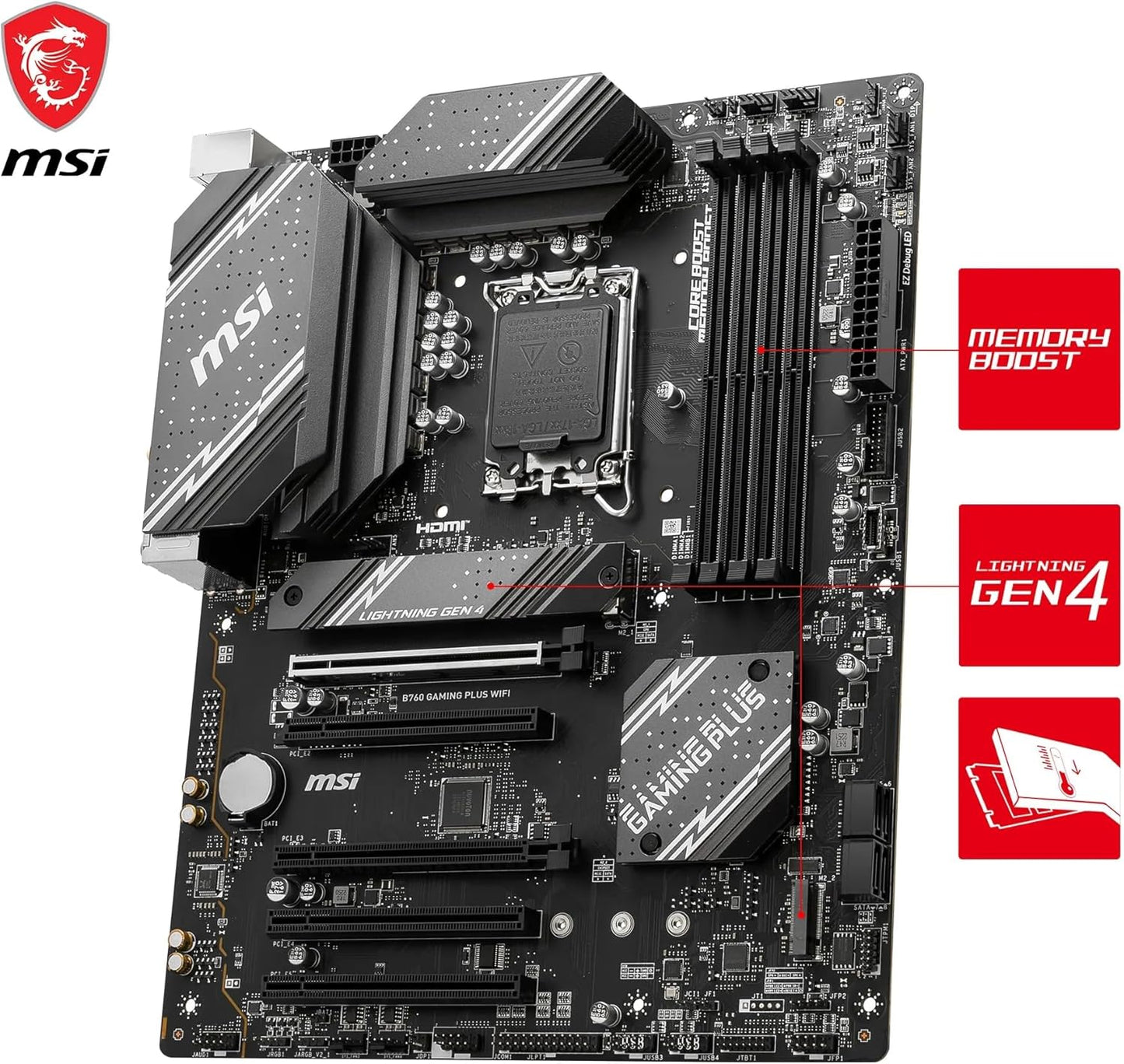 MSI 7D98-007R B760 Gaming Plus WiFi Motherboard