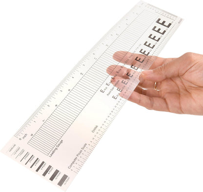 Westcott GA-96 Computer Ruler - Transparent Graphic Arts 12 Inch