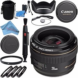 Canon 2510A003-4 EF 28mm f/1.8 Lens Bundle