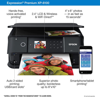 Epson XP-6100 Expression Premium Wireless Photo Printer