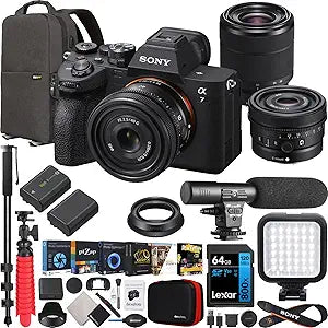Sony E40SNILCE7M4KBX11 a7 IV Camera Bundle: 2 Lens Kit, Accessories