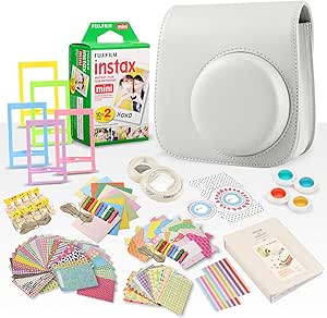 Fujifilm INSTAX Mini Instant Film + Smokey White Accessory Bundle