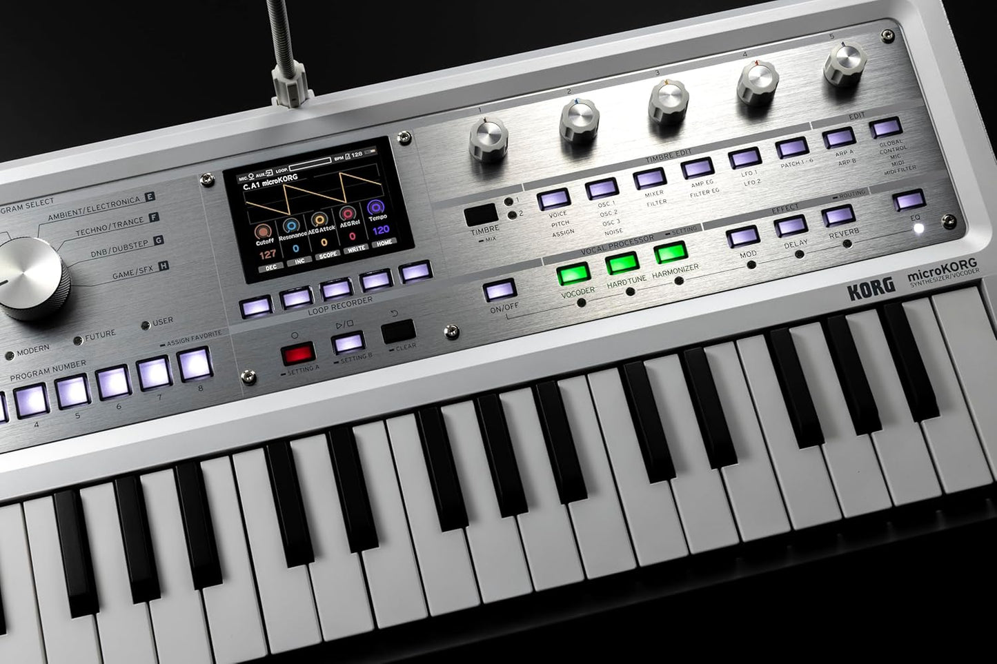 Korg MICROKORG2WH Synthesizer Vocoder White Portable Keyboard