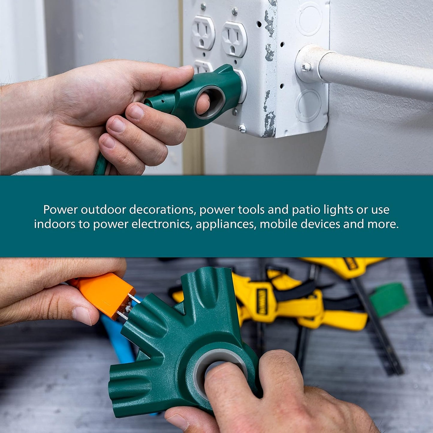 Philips SPC3083ZG/37-T1 8 Ft 3 Outlet EZGrip Outdoor Extension