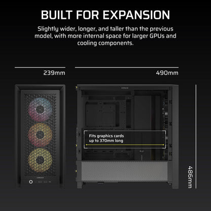 Corsair CC-9011296-WW 4000D RS ARGB Mid-Tower Case