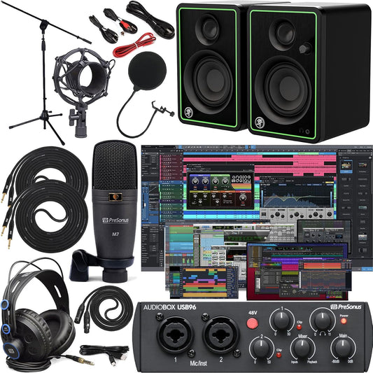 PreSonus AudioBox 96 Studio Bundle Mackie CR3 Monitors