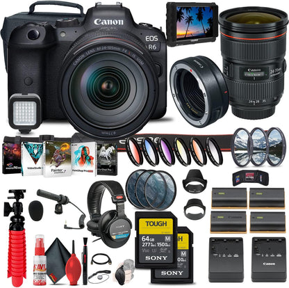 Canon 4082C012 EOS R6 24-105mm Lens Camera Bundle