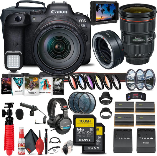Canon 4082C012 EOS R6 24-105mm Lens Camera Bundle