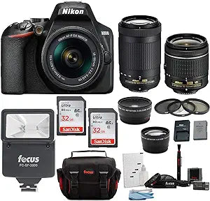 Nikon 1588 D3500 DSLR Camera 18-55mm & 70-300mm Lens Bundle