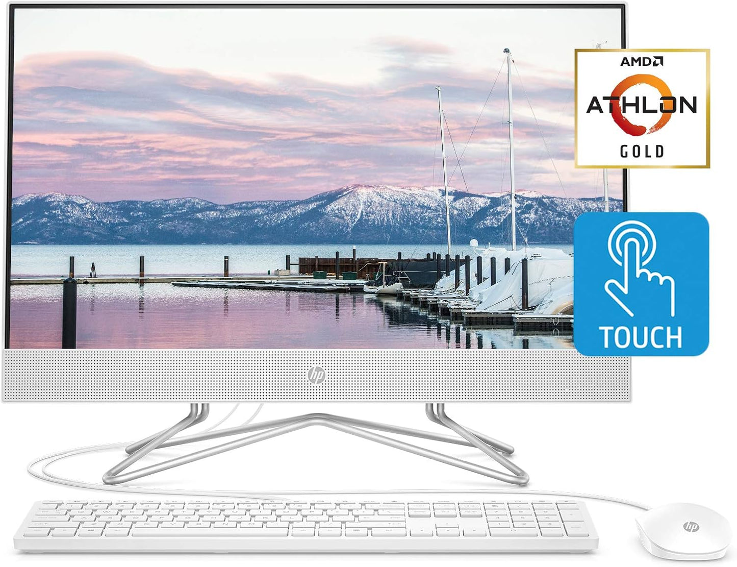 HP 24-df0040 24" Touch All-in-One AMD Athlon 512GB SSD