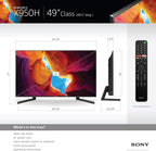 Sony XBR-49X950H 49-Inch 4K Ultra HD Android TV (Renewed)