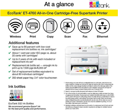 Epson ET-4760 EcoTank Wireless All-in-One Printer