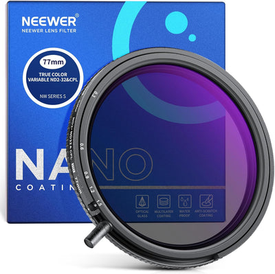NEEWER 77mm Variable ND2-ND32 & CPL 2-in-1 Filter